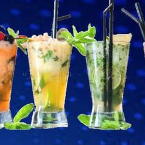 Colourful mocktails and mojitos at Golden Pizza Cafe